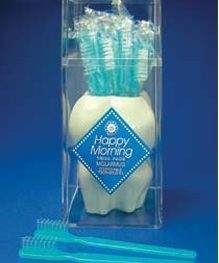 Hager Happy Morning Trial Pack Disposable Toothbrushes w/ Toothpaste, Mug, & Case