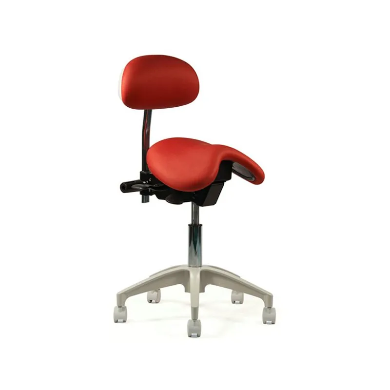 Crown Seating C90SSB Durango Dental English Saddle Stool with Back