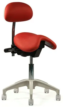 Crown Seating C90SSB Durango Dental English Saddle Stool with Back