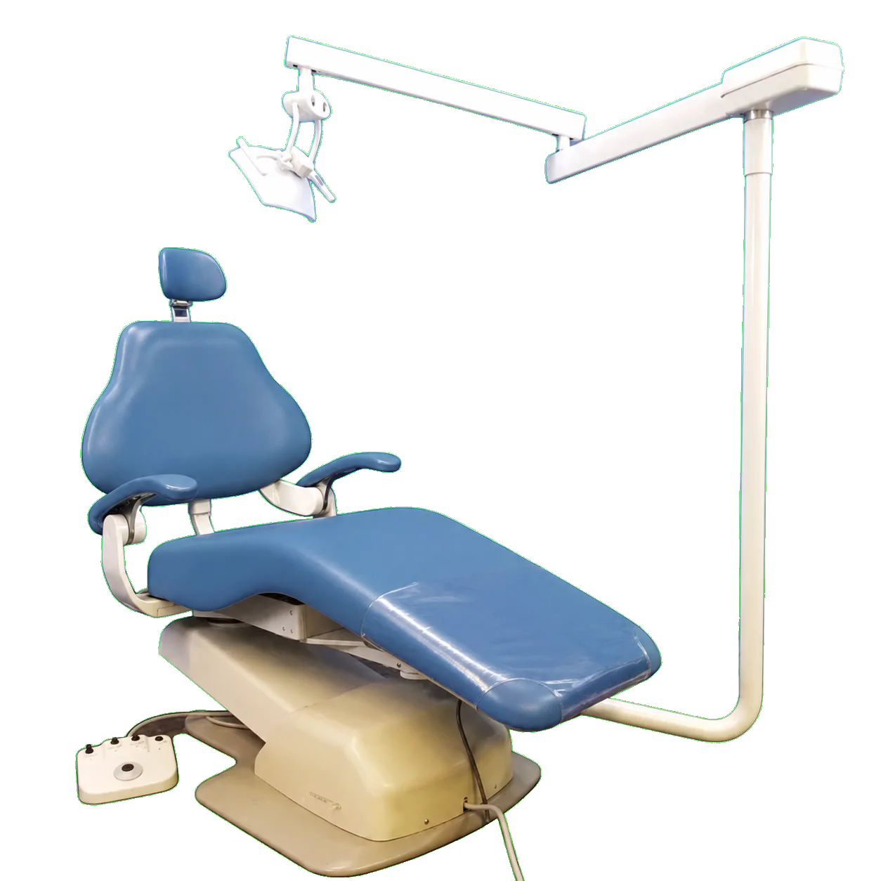 DentalEZ E 3000 Dental Chair with Knight Post Mount Light - Diplomat Blue