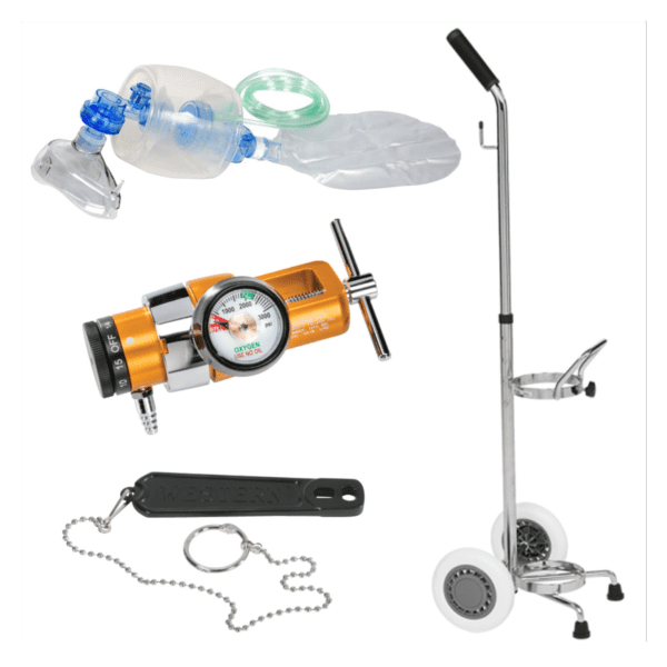 Belmed Emergency Manual Resuscitator Kit Portable System with Cart E100