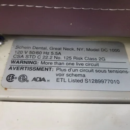 Henry Schein DC1000 Patient Dental Chair