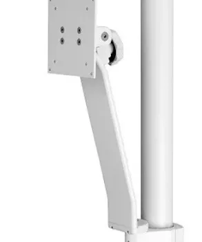 DCI Dental White Vertical Post Mount for Flat Panel Monitor VESA 75mm or 100mm