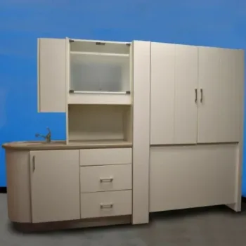 Center Island Pass-Thru Dental Cabinet With Sink