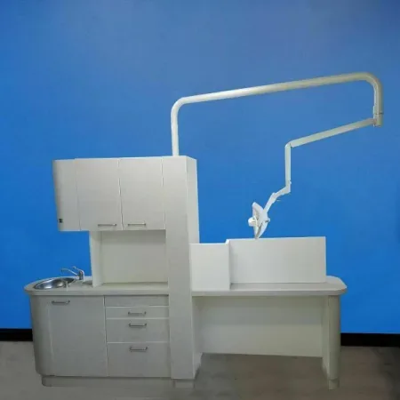 Pelton and Crane Center Island Cabinet Model C-12 and Dental Light