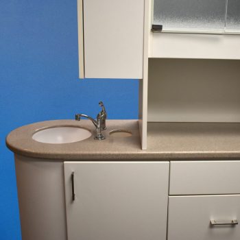 Center Island Pass-Thru Dental Cabinet With Sink
