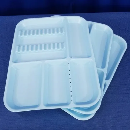 Lot of 3 Dental Divided Plastic Instrument Trays Size 10 5/8" by 13 3/4"