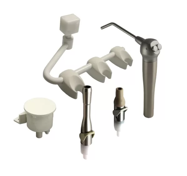 Cabinet mount vacuum accessory kit w/Bent Holder Bar