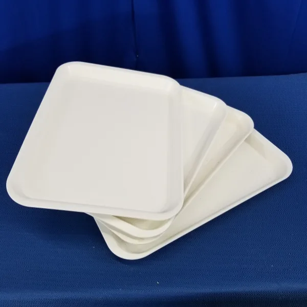 Dental Plastic Instrument Accessory Trays 9 1/2″ x 13 1/2″ White Lot of 4