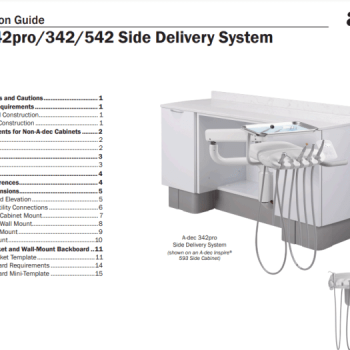 A-dec 342pro-342-542 Side Delivery System Pre-Installation Guide