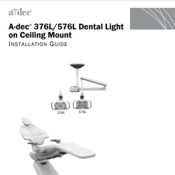 A-dec 376L-576L Dental Light on Ceiling Mount INSTALLATION GUIDE