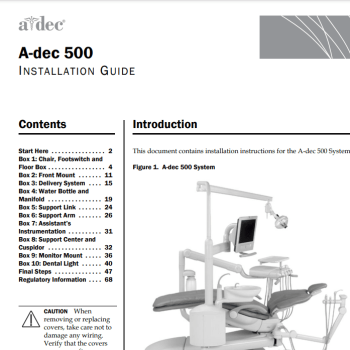 A-dec 500 Installation Guide