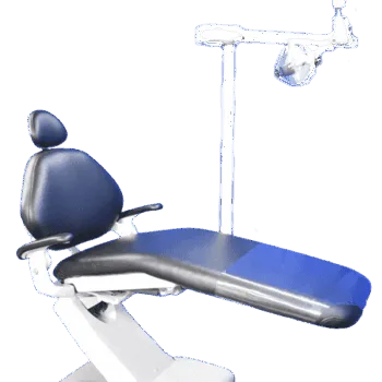 A-dec 1021 Decade Dental Examination Chair with A-dec 6300 Post Mounted Lighting - 2024