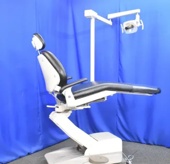A-dec 1021 Decade Dental Examination Chair with A-dec 6300 Post Mounted Lighting