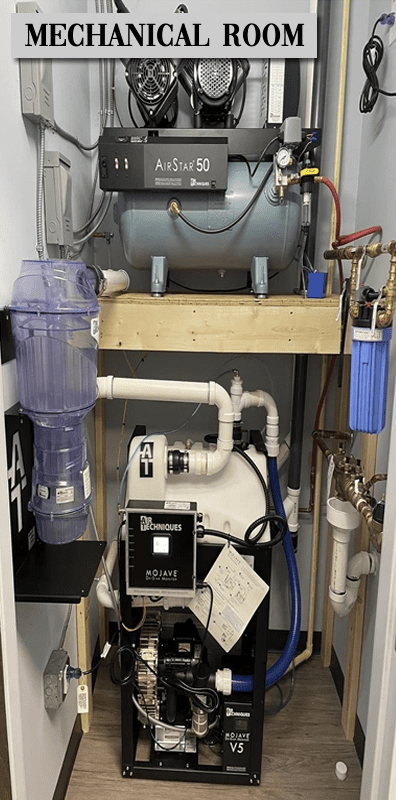 Mechanical Room Air Compressors, Vacuums, Amalgam Separators