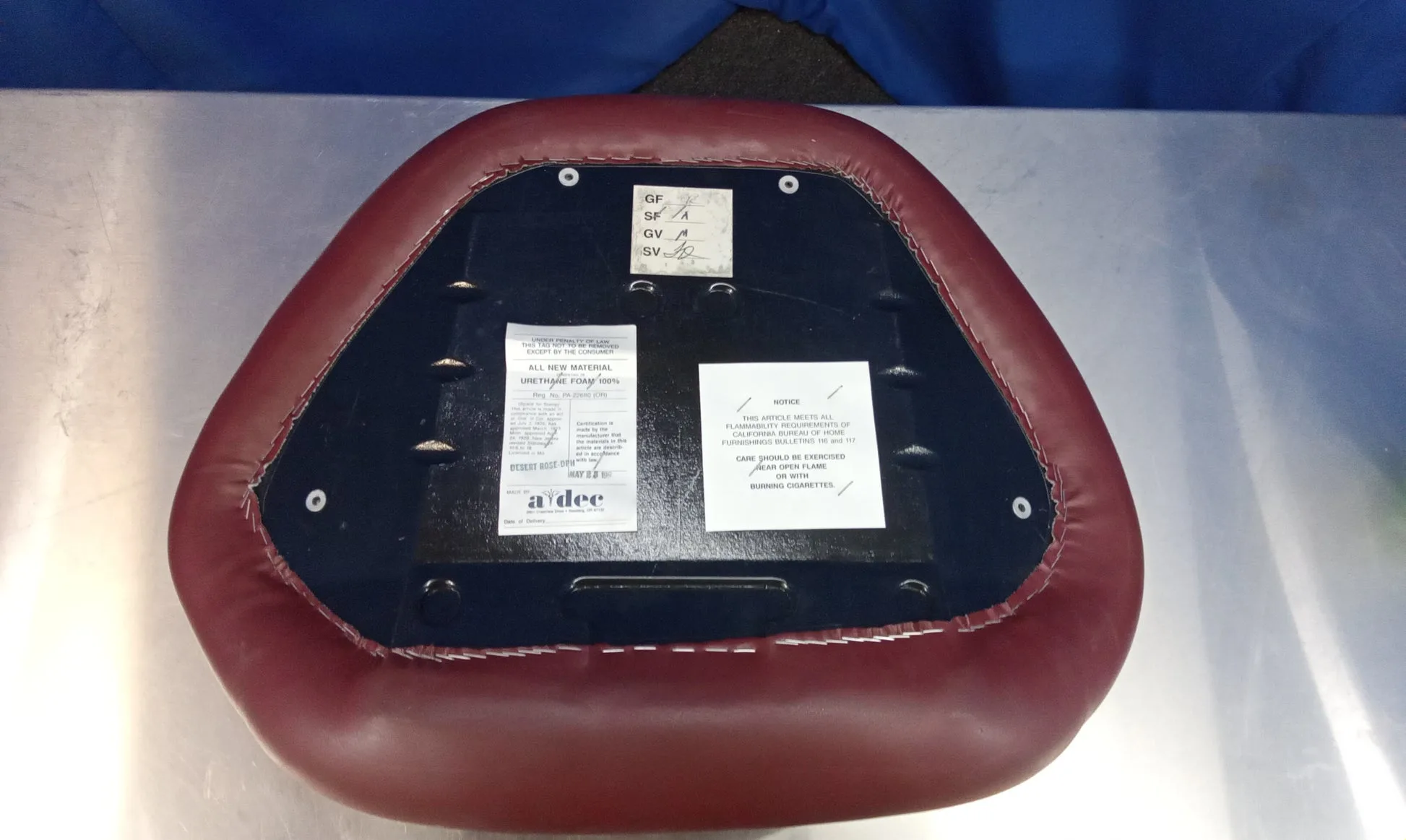 A-dec Decade Dental Chair Back Upholstery Core