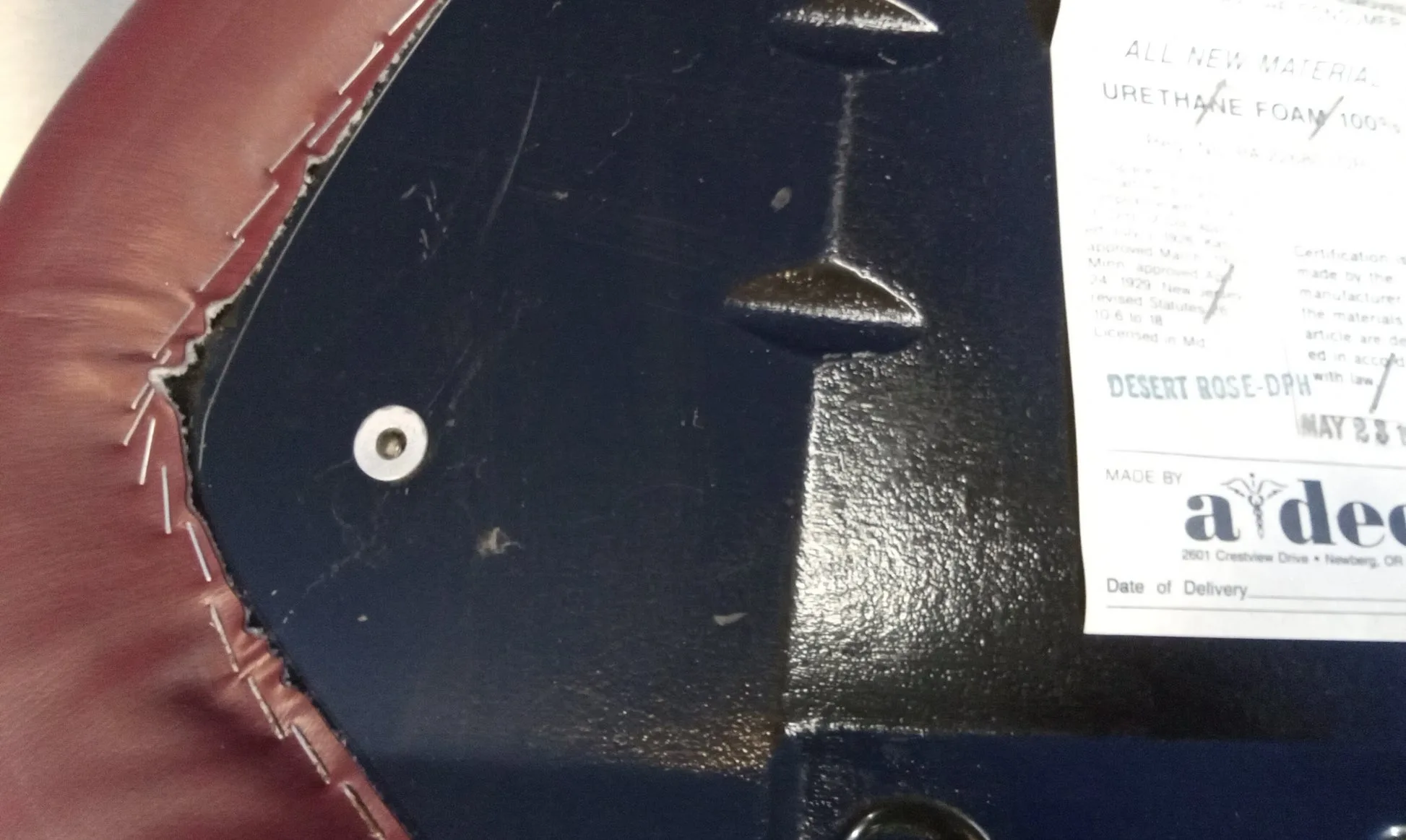 A-dec Decade Dental Chair Back Upholstery Core