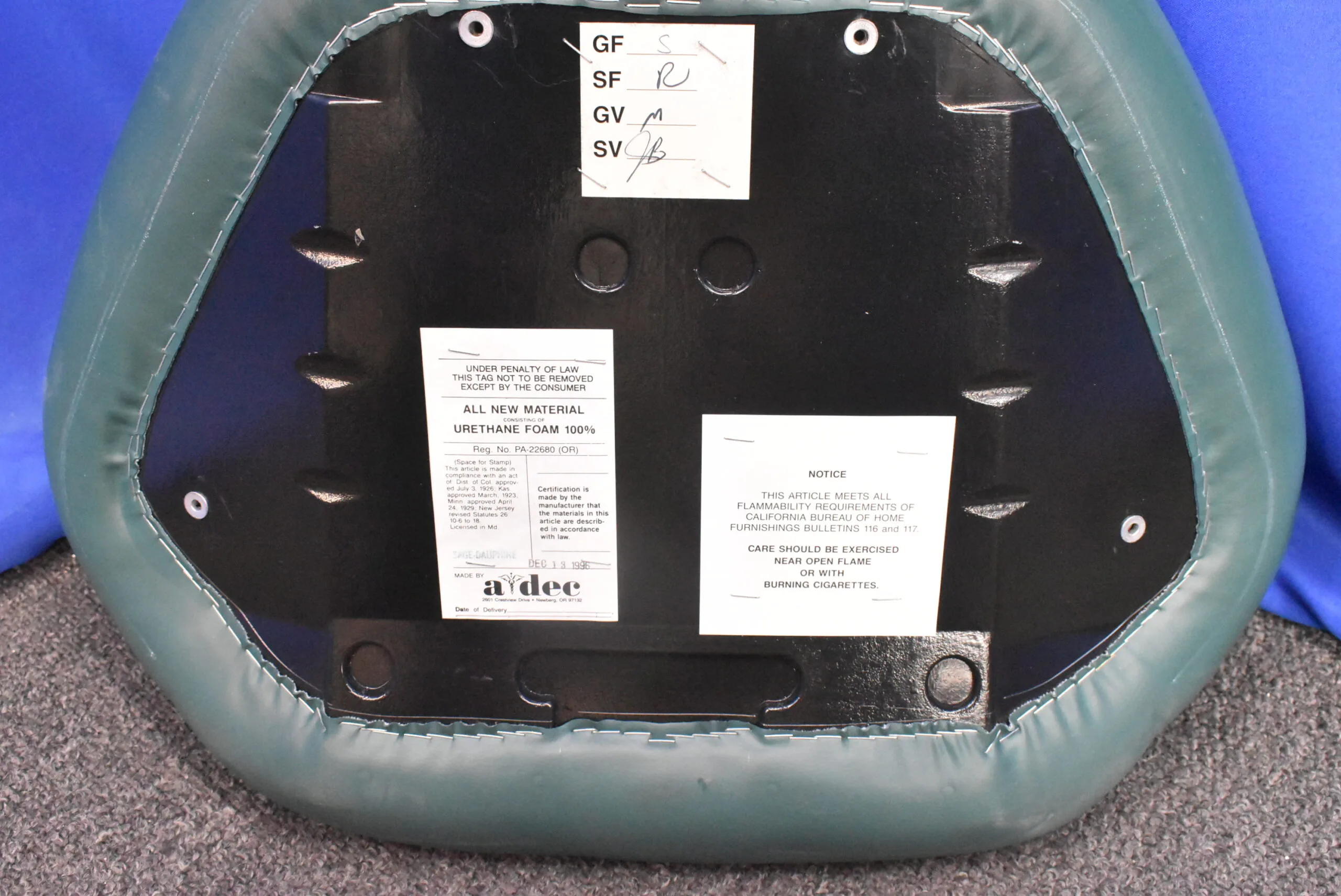 A-dec Decade Dental Chair Backrest