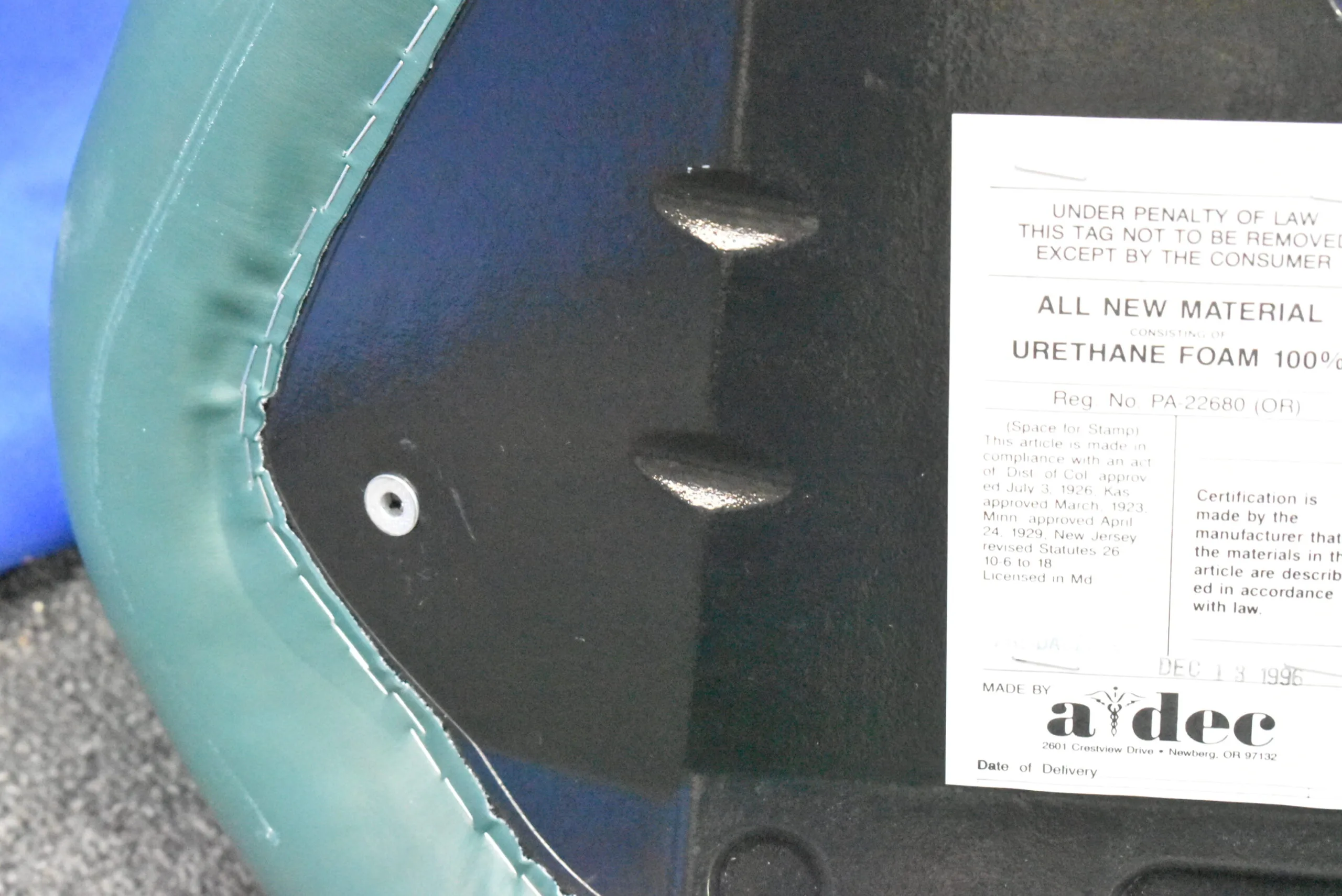 A-dec Decade Dental Chair Backrest