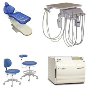 Stand Alone Dental Chair, Delivery System, Autoclave, and Stools