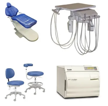 Stand Alone Dental Chair, Delivery System, Autoclave, and Stools